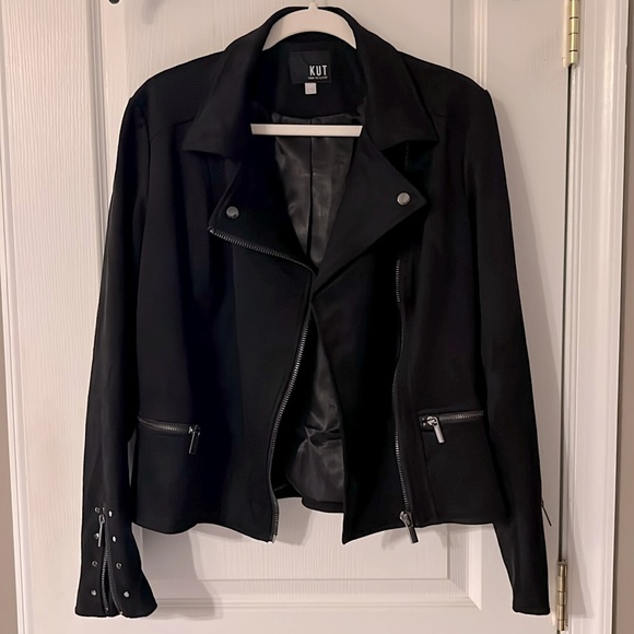 Kut From The Kloth Eveline Moto Jacket Black Size L - Picture 2 of 9